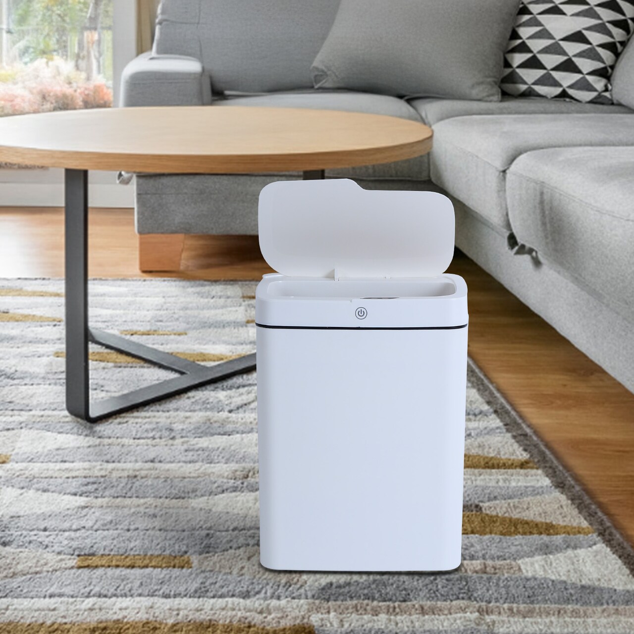 Intelligent Three-mode 15L/3.96gal Induction Garbage Can Perfect for Bedroom, Bathroom, Office